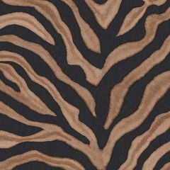 G67490 Black, Bronze Zebra Print Wallpaper Natural FX Norwall Wallcovering