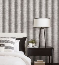 G67953 Zebra Stripe Wallpaper Grey, Pepper, Black Organic textures Norwall Wallcovering