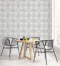 G67985 Inlay Wood Wallpaper Grey Silver, Metallic Silver Accents, Dove, Pencil Organic textures Norwall Wallcovering