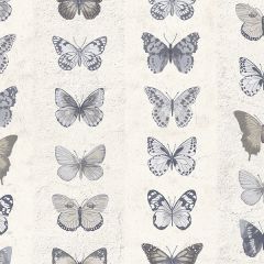 G67993 Jewel Butterflies Stripe Wallpaper Blue, Beige, Parchment, Vanilla Organic textures Norwall Wallcovering