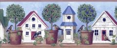 Birdhouse Beige Wallpaper Border