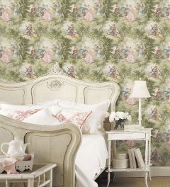 GC29834 Spring Time In Paris Wallpaper Turqoise, Green, Pink Manor House Norwall Wallcovering