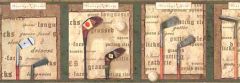 Framed Vintage Golf Wallpaper Border