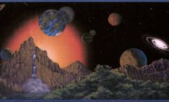 Black Outer Space Wallpaper Border