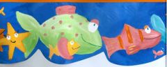 Orange Silly Fish Wallpaper Border