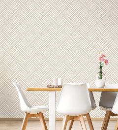 GX37606 Rectangles Wallpaper Beige, Taupe, Antique White GeometriX Norwall Wallcovering
