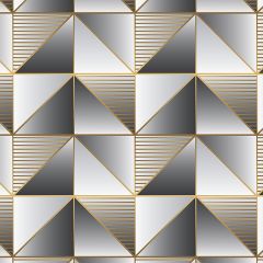 GX37628 Cubist Wallpaper Metallic Gold, Black, Pepper GeometriX Norwall Wallcovering