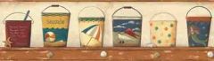 Terracota Beach Pails Wallpaper Border