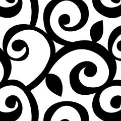 HB25872 Curling Leaf Wallpaper Black, White Shades Norwall Wallcovering