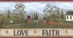 Country Church Wallpaper Border