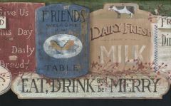 Eat Drink and Be Merry Wallpaper Border