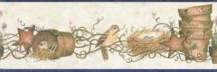 Blue Pot of Herbs Wallpaper Border