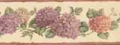 Crackled Hydrangeas Wallpaper Border