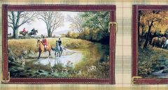Framed British on Horses Wallpaper Border