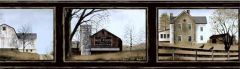 Black Framed Barns Wallpaper Border
