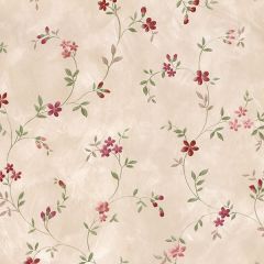 HM26312 Seed Trail Wallpaper Beige, Pink, Green, Red Kitchen Elements Norwall Wallcovering