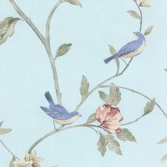 HM26329 Floral Bird Sidewall Wallpaper Turquoise, Pink, Green, Beige Rose Garden 2 Norwall Wallcovering