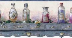 Herbs and Oil Bottles Wallpaper Border