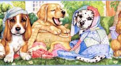 Playful Puppies Wallpaper Border
