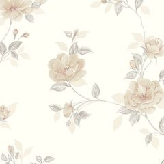 IM36402 In Register Rose Trail Wallpaper Beige, Light Grey Silk Impressions 2 Norwall Wallcovering
