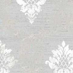 IM36426 In-register Silk Damask Wallpaper Metallic Silver, Grey Impressions 2 Norwall Wallcovering