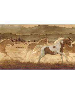 Brown Mustang Sunset Wallpaper Border