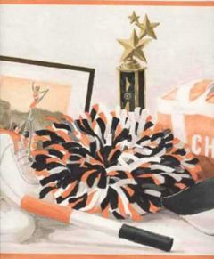 Orange Cheerleading Wallpaper Border