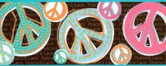 Peace and Love Glitter Wallpaper Border- 5 Rolls Left