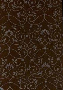 Chocolate Glitter Scroll Wallpaper