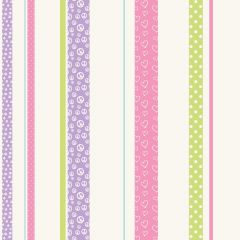 Friends Forever Patterned Stripe Wallpaper