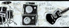 Rock n Roll Band Wallpaper Border - York Wallcoverings
