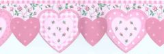 Heart and Rosebud Wallpaper Border