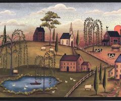 Willow Farm Black Wallpaper Border