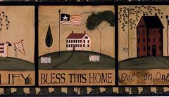 Black One Flag One Heart Wallpaper Border