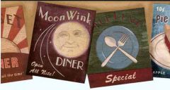 Diner Signs Wall Paper Border