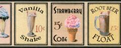 Black Soda Shop Wallpaper Border