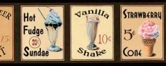 Green Soda Shop Wallpaper Border
