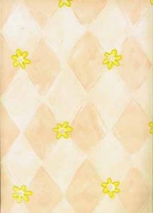 Harlequin and Flower Wallpaper