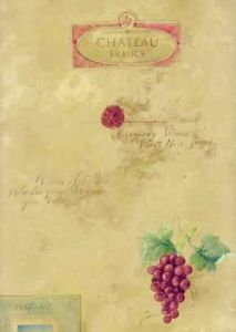 Grapes and Wine Labels Wallpaper KB25633