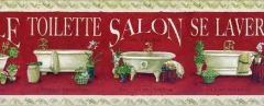 French Bathtub Wallpaper Border