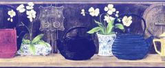 Black Teapot Wallpaper Border