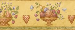 Fruit  Heart  Butterfly and Bird Wallpaper Border KC063101B