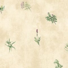 KC18535 Herb Sidewall Wallpaper Cream, Pink, Green Kitchen Elements Norwall Wallcovering