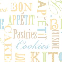 KC28541 Kitchen Script Wallpaper Orange, Brown, Green, Blue Fresh Kitchens 5 Norwall Wallcovering