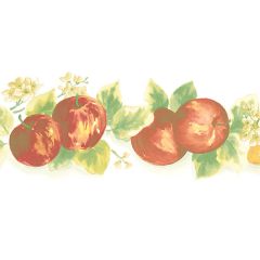KC78352DC Lemon Apple Wallpaper Border Red, Yellow, Green Fresh Kitchens 5 Norwall Wallcovering