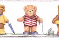 Dressed Up Bears Wallpaper Border