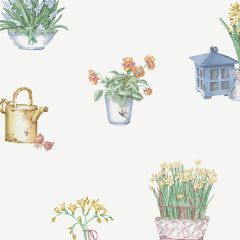 KE29919 Gardening Sidewall Wallpaper Blue, Yellow, Green Kitchen Elements Norwall Wallcovering