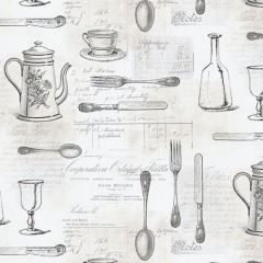 KE29939 Cutlery Sidewall Wallpaper Black, Tan Kitchen Elements Norwall Wallcovering