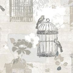 KE29946 Victorian Birdcage Wallpaper Black, Tan Kitchen Elements Norwall Wallcovering