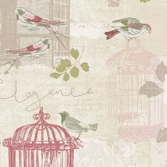 KE29947 Victorian Birdcage Wallpaper Beige, Pink Kitchen Elements Norwall Wallcovering